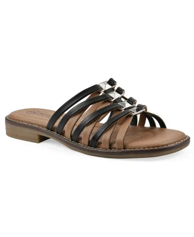 White Mountain Mazy Sandal In Black