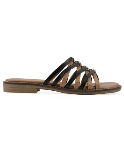 White Mountain Mazy Sandal In Black