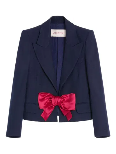 Valentino Tailored Bow-detail Jacket Crafted From Lightweight Viscose