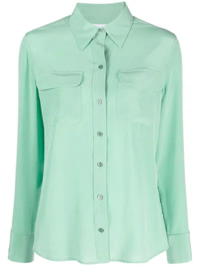 Equipment Slim Signature Shirt In Misty Jade