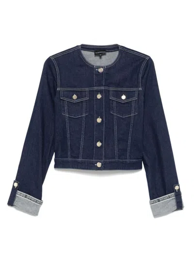 Emporio Armani Buttoned Cuffs Denim Jacket With Chest Pockets