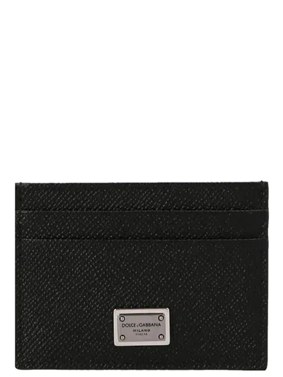 Dolce & Gabbana Black Textured Calf Leather Bi-fold Wallet