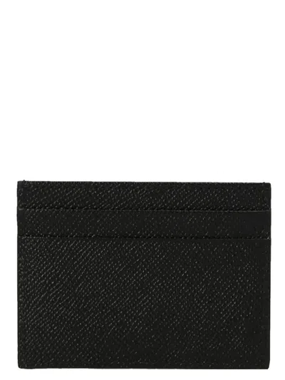 Dolce & Gabbana Black Textured Calf Leather Bi-fold Wallet