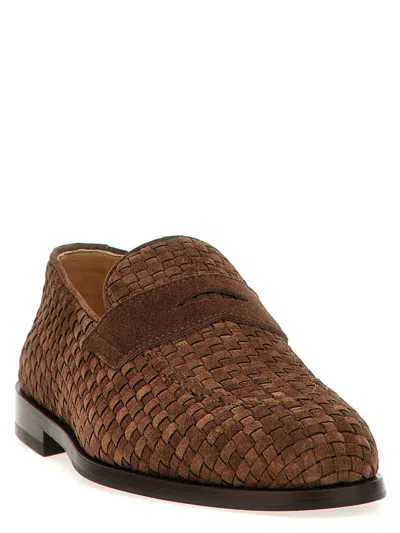 Brunello Cucinelli Suede Loafer With Interwined Motif