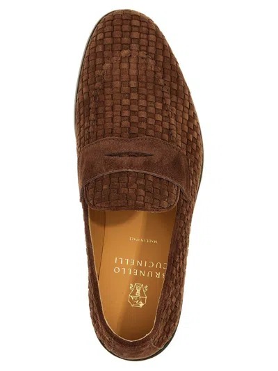 Brunello Cucinelli Suede Loafer With Interwined Motif