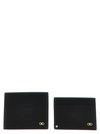 Ferragamo Gancio Wallets, Card Holders Black