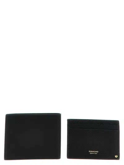 Ferragamo Gancio Wallets, Card Holders Black