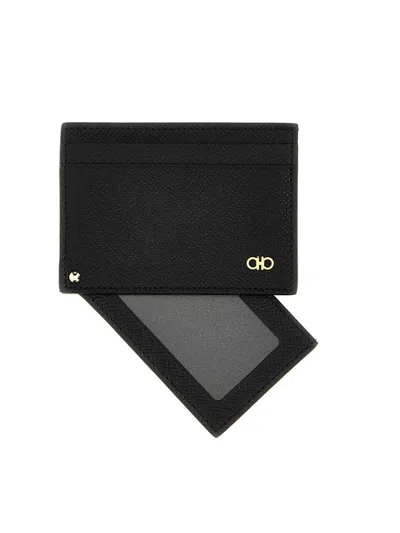 Ferragamo Gancio Wallets, Card Holders Black