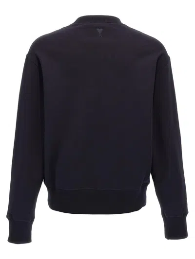 Ami Alexandre Mattiussi Black Crewneck Sweatshirt With Logo Lettering Detail On The Front And Adc Logo Embroidery On The Rea In Black