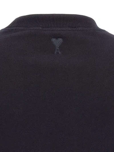Ami Alexandre Mattiussi Black Crewneck Sweatshirt With Logo Lettering Detail On The Front And Adc Logo Embroidery On The Rea In Black