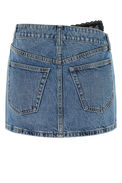 Alexander Wang Dip Side Lace Undie Mini Skirt In Multi