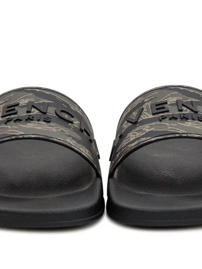 Givenchy Logo-embossed Camouflage-print Leather Slides