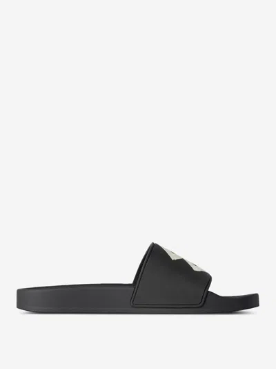 Balenciaga Black Sandals With Maxi Contrasting Logo In Tech Fabric Man