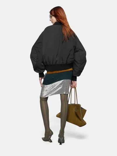 Attico Nylon Bomber Jacket Ribbed Trims