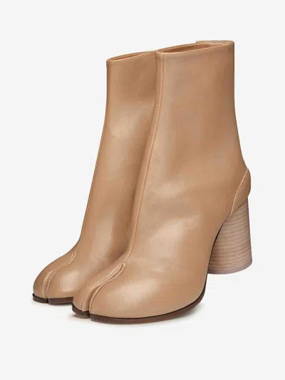 Maison Margiela Tabi 60 Calf Leather Ankle Boots In Brown