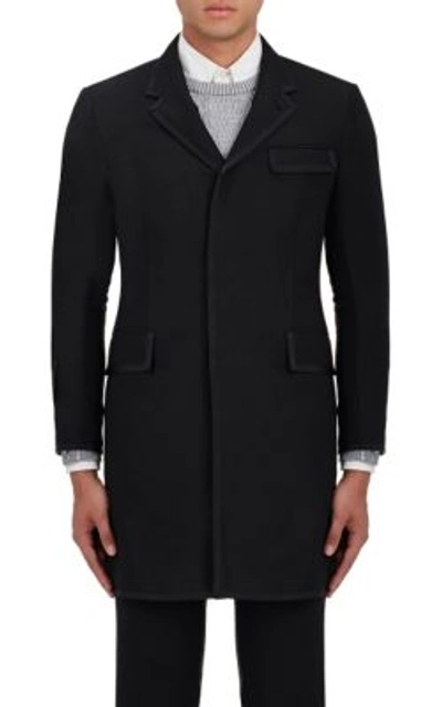 Thom Browne Chesterfield Wool-mohair Coat In Navy
