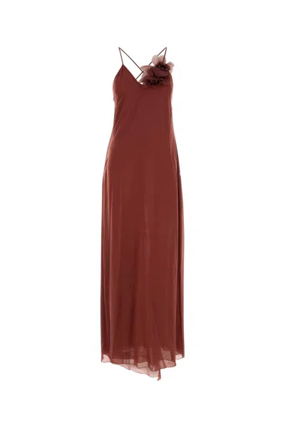 Blumarine Brick Crepe Dress