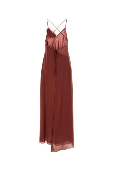 Blumarine Brick Crepe Dress