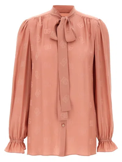 Dolce & Gabbana Silk Shirt With Puff Shoulders And Bow Detail