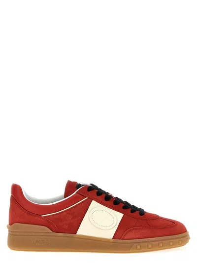 Valentino Garavani Upvillage Low Top Trainer In Split Leather And Calfskin Nappa Leather