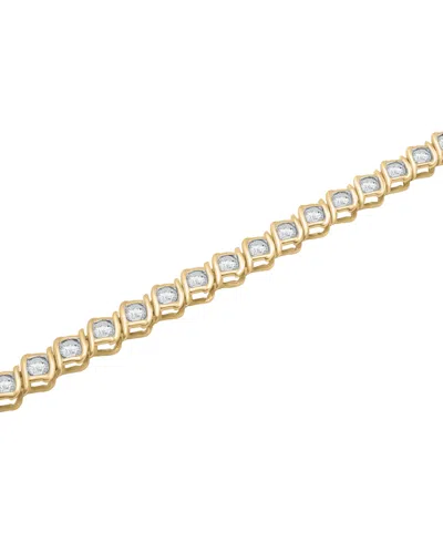 Macy's Diamond Swirl Link Tennis Bracelet (2 Ct. T.w.) In 10k Gold, Exclusively At