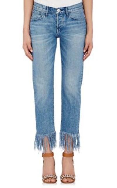 3x1 Stella Cropped Frayed Mid-rise Slim-leg Jeans