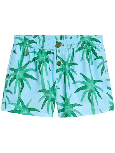 Jacquemus Le Maillot Puntini Light Blue Swimsuit With Elastic Waist And All-over Print In Tech Fabric Man