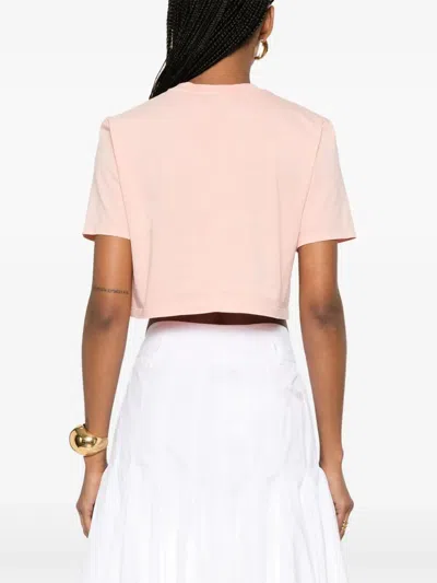 Fendi Peach Crewneck Cropped T-shirt