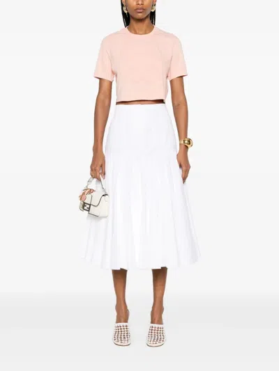 Fendi Peach Crewneck Cropped T-shirt