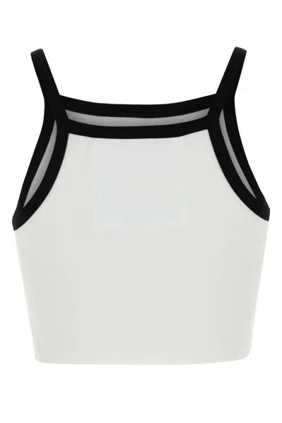 Givenchy Cropped Tank Top In Cotton And Crystals With 4g Detail