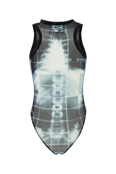 Shop Jean Paul Gaultier Printed Mesh Bodysuit