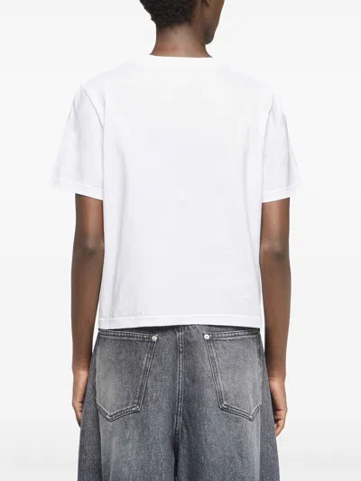Jw Anderson Mens White Anchor-embroidery Crop Cotton-jersey T-shirt In White