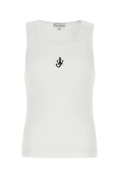 Jw Anderson Crew Neck Ribbed Sleeveless Top Straight Hem