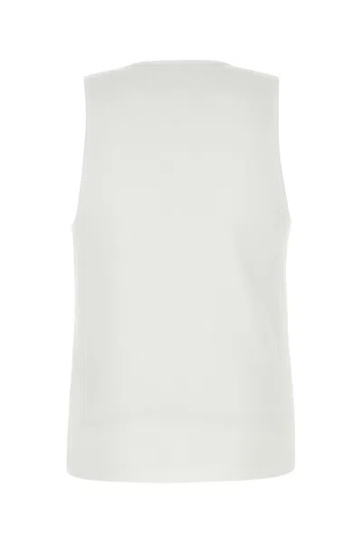Jw Anderson Crew Neck Ribbed Sleeveless Top Straight Hem