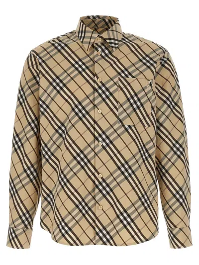 Burberry Check Shirt With Button-down Collar And Chest Pocket