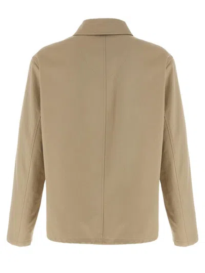 Burberry Gabardine Jacket With Collared Neck And Side Pockets