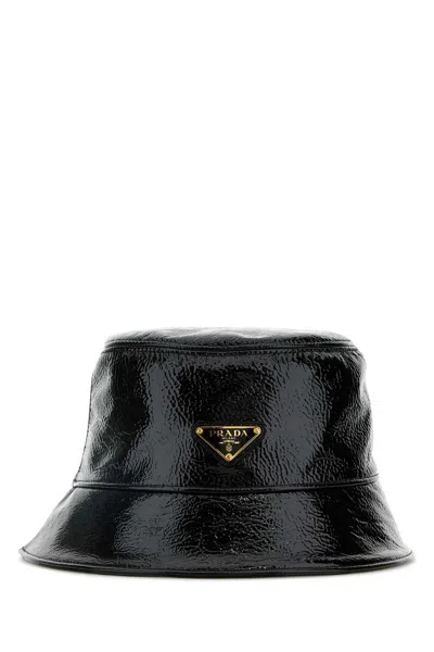 Prada Cappello Da Pescatore In Naplak Nero Donna