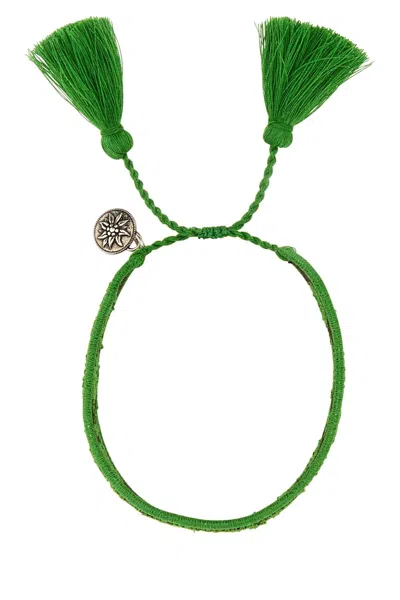 Prada Bracciale Bicolor In Pelle Scamosciata E Tessuto Donna