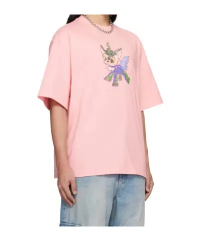 We11 Done Pink Jeff Monster Drawing T-shirt