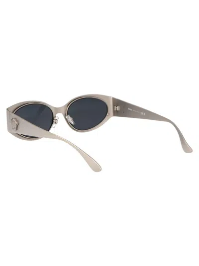 Versace Logo-plaque Oval-frame Sunglasses