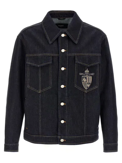Fendi Blue Jeans Jacket In Blue