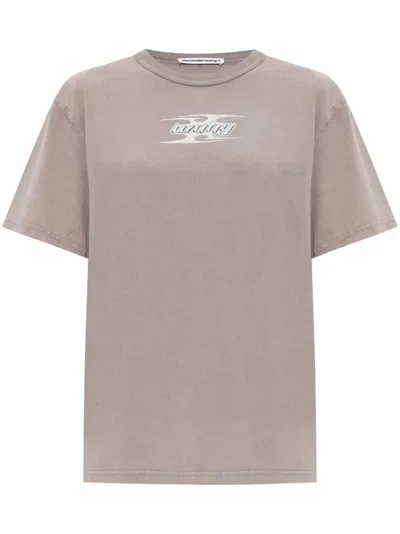Alexander Wang T T By Alexander Wang Dove Grey Cotton T Shirt