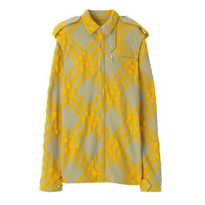 Burberry Women Shirt With Check Pattern In Yellow
