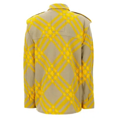 Burberry Women Shirt With Check Pattern In Yellow