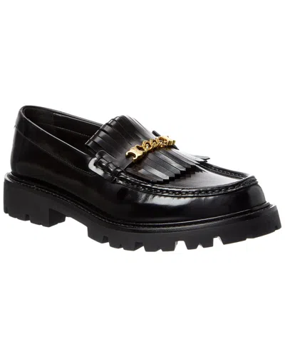 Celine Tess Leather Loafer In Black