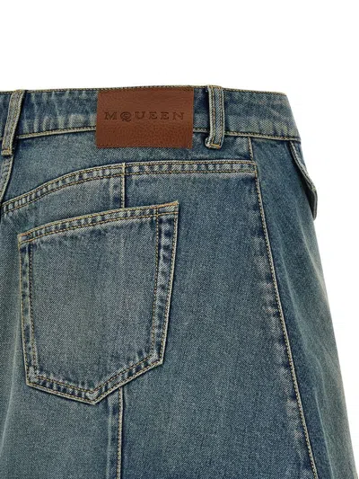 Alexander Mcqueen Mcqueen Women Denim Mini Skirt