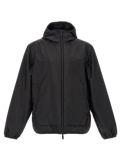 Moncler Polset Hooded Short Down Jacket, Men, Black, Size: 6