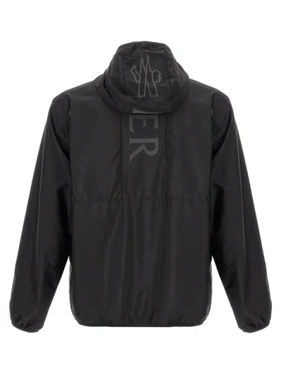 Moncler Polset Hooded Short Down Jacket, Men, Black, Size: 6