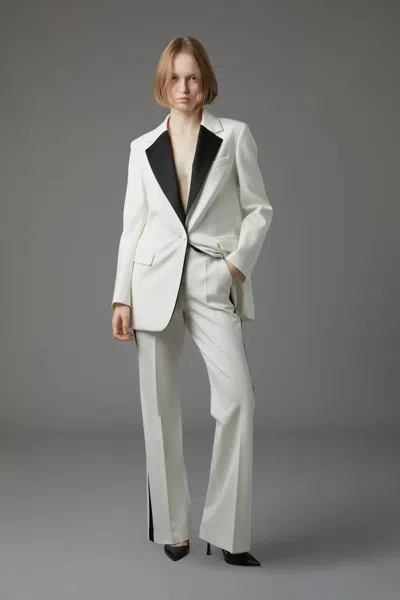 P.a.r.o.s.h Straight-leg Side-stripe Trousers In White