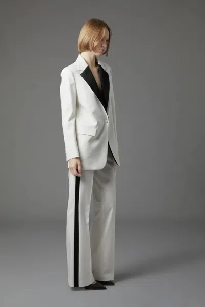 P.a.r.o.s.h Straight-leg Side-stripe Trousers In White